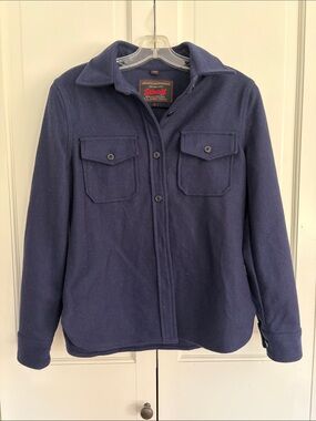 Schott  Navy Wool Shirt Jacket - Men's